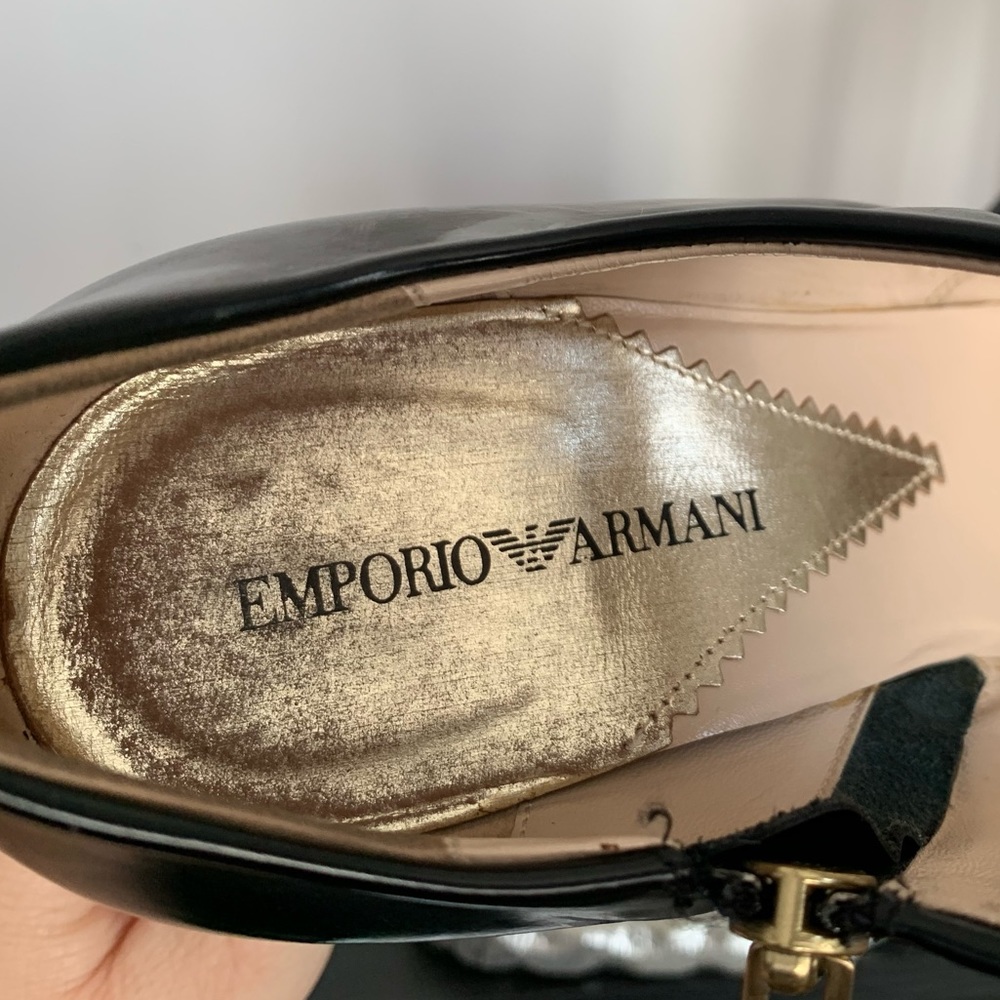 Emporio Armani Black Mary Jane Pumps - Picture 10 of 11